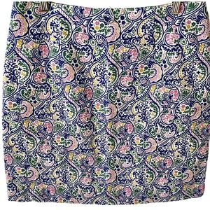 BODEN Women's Size 10 Paisley Print Floral Skirt Blue/green/pink A-line Lined